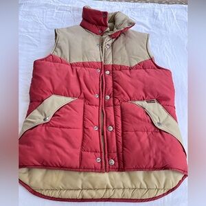 Vintage Wrangler Beige Orange Puffer Vest